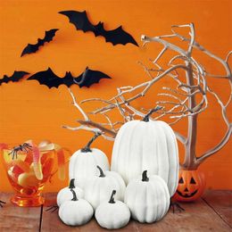 Artificial White Pumpkins Decoration Harvest Fall Pumpkins Fake Foam Pumpkins for Fall Autumn Decor Thanksgiving Halloween VC Y0829