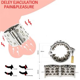 KALI'S TEETH Chastity Belt Device Cock Penis Ring Cage 4 Row Spikes Ball Stretcher Scrotum Pendant Male Torture Sex Toys For Men 210324