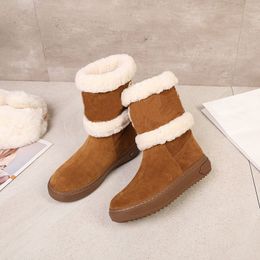 Women Snow Boots Winter Boot Classic Ankle Short lBooties Wool Black Girl's Shoes Eur 36-42