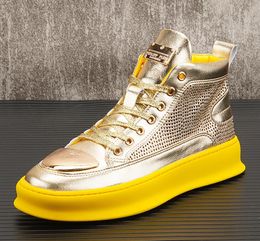 Hochwertige Herren-High-Top-Schuhe, Strass-Markendesigner, Silber- und Gold-Erhöhungsschuhe, Herrenkleid mit Pailletten, Loafer für Herren, flache Plattform-Loafer