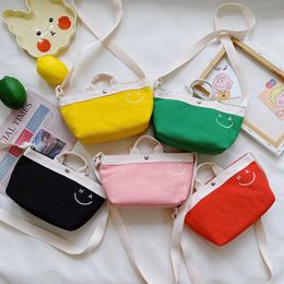 Fashion Canvas Children's Small Shoulder Bags Lovely Smile Baby Girls Mini Messenger Bag Cute Kids Clutch Purse Handbags Pouch
