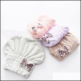 Textiles Home & Gardenfactory Spot Wholesale Coral Fleece Dry Water Absorbent Quick Drying Thickening Adt Child Long Hair Shower Cap Towel D