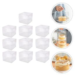 Gift Wrap 10pcs Transparent Cake Tin Plastic Bake Case Dessert Box Packing BoxGift GiftGift