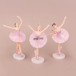 3 pink dance ballerina hand to do wholesale beautiful girl princess doll PVC toy cake decoration tide play