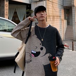 ZAZOMDE Jumper Sweater Men Winter Warm Stitch Pullover Harajuku Anime Sweat Tops Christmas Aesthetic Gothic Clothes Hipster