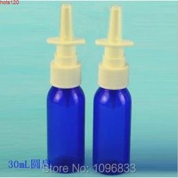 50pcs/Lot, Blue Spray Bottle30ML, 30CC Medical Nasal Bottle, Oral Bottle Round Shoulder, Plastic PET Bottlehood qty