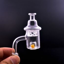 Newest design Quartz banger Nail With Yellow Thermochromic Core Evan Shore Quartz Banger Nail With Colourful Spinning Carb Cap