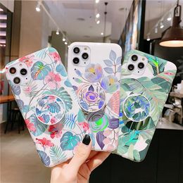 Electroplating Marble Phone Cases for iPhone 12 11 Pro XS Max XR 6 7 8 Plus Flower Patterns Samsung S20 Ultra S10 A20 A50 NOTE10