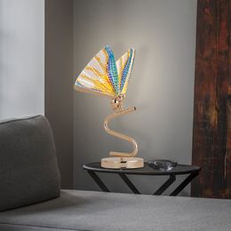 -Color mariposa Lámparas de mesa posmoderno Inicio LED Iluminación de noche Dormitorio de lujo LED de cama Luz de mesa de mesa Creativa Estudio de sala de estar LED Lámpara de escritorio Vintage Luz de escritorio