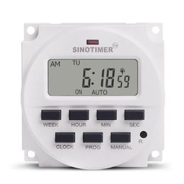 Timers SINOTIMER 220V Weekly 7 Days Programmable Digital Time Switch Relay Timer Control For Electric Appliance 8 ON/OFF Setting