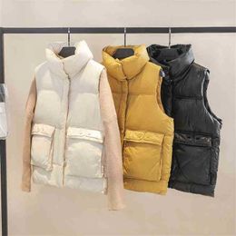 Women Sleeveless Puffer Vest Autumn Winter Thickeing Warm Short Padded Coats Female Hooded Casual Waistcoat Ladies Parka 210525