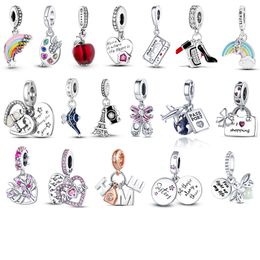 925 Sterling Silver Mom Heart Charms Rainbow Travel Tower Charms Family Tree Charm Fit Pandora Bracelet For Women Jewellery Gift