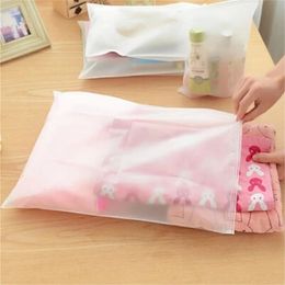 100pcs/lot Travelling Storage Bag Frosted Plastic Reclosable Zipper Bags Portable Self Seal Packaging Pouch for Gift Clothes Jewellery