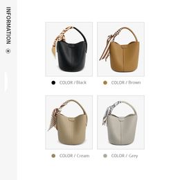 HBP 2022 bucket bag early spring new products Korean style portable vegetable basket shoulder messenger bag leather women 19cm