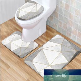 Three-piece Marble Toilet Set, Anti-slip Floor Mat Door Pad Bathroom Carpet, Practical Home Decoration 45*75cm Factory price expert design Quality Latest Style