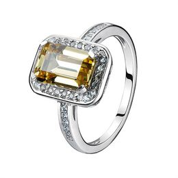 Womens Rings Crystal Jewellery group set diamond ring yellow Cluster For Female Band styles
