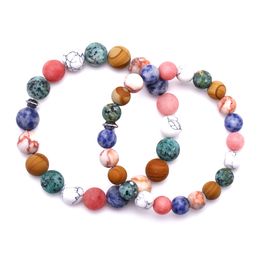 the Design of Frosted Colorful Stone Bracelet Is Like Water Hibiscus Soaked in Clear Water, More Bright Hand String Jewelry