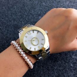 Fashion Brand Watches women Girl Big letters style Metal steel band Quartz Wrist Watch P27