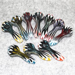 Glass tobacco Pipes Heady HandPipe Pyrex Spoon Bubbler Oil Nail Hand Pipe Thick Colours for Smoking Accessories ash catcher dabber tool