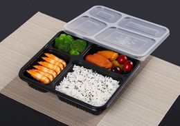 2021 Free shipment 4 compartments Food grade PP take away food packing boxes high quality disposable bento box for Hotel