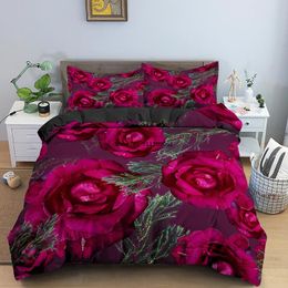 Conjuntos de ropa de cama de regalo de boda Funda de edredón floral Individual / Twin / King / Queen Edredones edredones para niñas y mujeres suaves