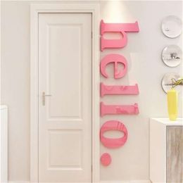 Solid Letter Wall Sticker Hallway Decal 3D Acrylic For Sofa Background Door Decals Nursery Decoration 210929