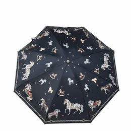 Small Mini UV Folding Sun Umbrella Rain Women Clear Beach Outdoor Windproof Parasols Ladies Gift Ideas UPF50+