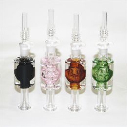 Wholesale Price hookah Smoking Nectar bong Kit Cooling Oil Inside with 14mm Titanium Quartz Tip Nail Mini Glass Pipe Dab Straw Nectar Pipes