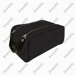 designer Bags Womens Double zipper Cosmetic Cases Makeup Bag Leather Toiletry Cosmetics Pouch Fashion Make Up Travel Handbags Purses large