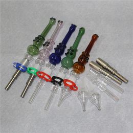 Smoking 14mm Glass Nectar 3pcs tips dab oil rigs silicone water pipe bong smoke nectar pipes DHL