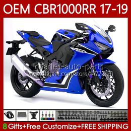 Fairings Kit For HONDA CBR1000 CBR 1000 RR CC 2017-2019 Bodywork 75No.127 CBR 1000RR 1000CC 2017 2018 2019 CBR1000CC CBR1000RR Factory Blue 17 18 19 Injection OEM Body