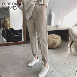 Harem Pants Autumn and Winter Women Thick High Waist Ankle-length Female Loose Casual Straight Suit 6991 50 210925