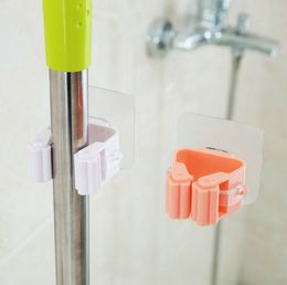 Wall Mounted Mop Organiser Holder Brush Vacuum Parts Broom Hanger Home Storage Rack Bathroom Suction Hanging Pipe Hooks Non-marking Toilet Hook Accessories