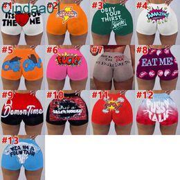 Women Shorts Designer Pattern Printed Short Leggings Sexy Slim Tight Yoga Pants Personalise Pattern Sportswear 13 Colours