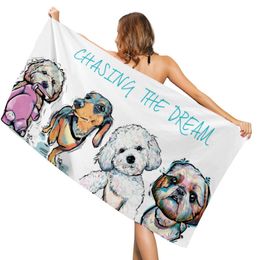 The latest 160X80CM printed beach towel, dog and cat style microfiber sunscreen quick-drying double-sided fleece, support custom LOGO