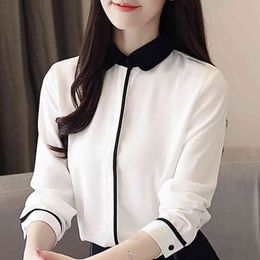 Long Sleeve Women Shirts Blouses Woman White Blouse Office Ladies Tops Chiffon Blouse Womens Tops And Blouses Blusas C14 210426