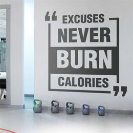 Exercise Vinyl Stickers, Gym Wall Decal, Workout Fitness Art Stickers,Motivational Quote Wall Decoration A726 210929