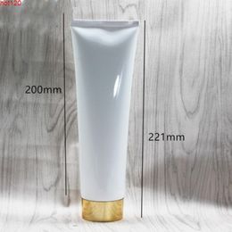 300ml Empty white Soft Refillable Plastic Lotion Tubes Squeeze Cosmetic Packaging, 300g Cream Gold/Silver Spiral Covered Plasticgood qty