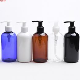 250ML X 25 Round Lotion Bottle Empty Shampoo Plastic Shower Gel Packaging Container White Black Blue Brown PET Bottlesgoods