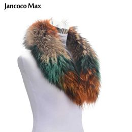 Jancoco Max Real Raccoon Fur Collar Natural Trim Women Men Jacket Fashion Warm Winter Scarf Lining 80cm Parka Hood S1617 H0923