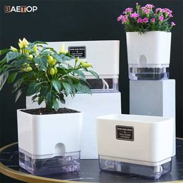Magnetic Adsorbtion Design Self Watering Planter Pot 4 Style Plastic Automatic-Watering Planting Flower forAll House Plants 211130