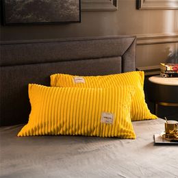 Flannel Pillowcase For Bedroom Magic Velvet Case Solid Colour Cover Nordic Decorative Pllowcase Soft Cushion 220217