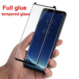 Suitable For S7 Edge S8 S9 Plus Note 9 Screen Protector Huawei Mate 20 Pro Full Glue Tempered Glass Film Cell Phone Protectors