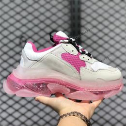 Paris Triple S Casual Shoes Clear Sole Trendy Sports Fashion Runner Lace Up Candy Color Men Women Breathable Platform Sports Sneakers Trainers Size 36-45 rfbdfgfs