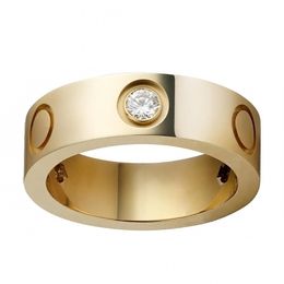 -Alta qualidade titânio aço amor banda anéis para homens e mulheres anéis de diamante jóias casal presentes tamanho 5-11
