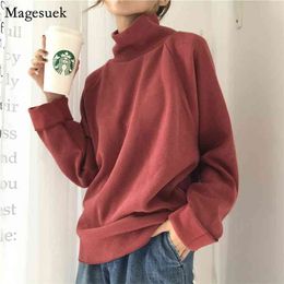 Autumn Vintage Jumper Women Knitted Sweater Winter Turtleneck Loose Long Sleeve Pullover s 10979 210512