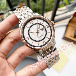 Top quality Stainless Steel Rome Number watches waterproof Automatic Mechanical Number Watch Male doule calendar clock 42mm