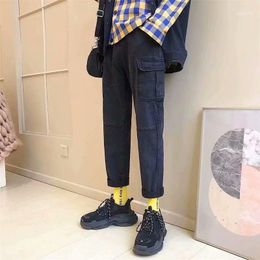 Мужские джинсы 2021 Модные мужчины Спустя Fit Retro Blue Classical Harem Pants Big маленькой уличной одежды Hip Hop Korean Black1