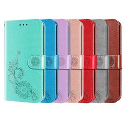 Wallet Phone Cases for iPhone 13 12 11 Pro Max XR XS X 7 8 Samsung Galaxy S21 S20 Note20 Ultra Noto10 S10 Plus Lace Lotus Pattern PU Leather Shockproof Protective Case