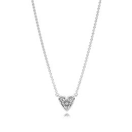 NEW 2021 100% 925 Sterling Silver HEARTS OF WINTER COLLIER Necklace Fit DIY Original Fshion Jewelry Gift 111